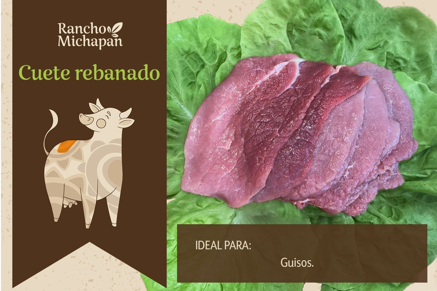 Cuete de Res Rebanado de 500 g